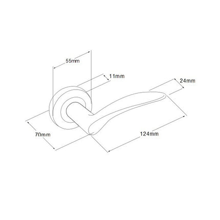 7080.4.GN | Apollo Door Handle Lever on Round Rose Entrance Set 70mm (Key/Key) Graphite Nickel | Zanda Architectural