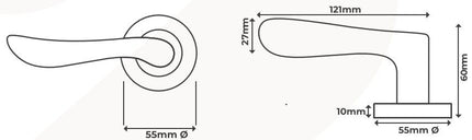 7081.1.BN | Juno Door Handle Lever Entrance Set 60mm (Key/Key) Brushed Nickel 70811BN | Zanda Architectural