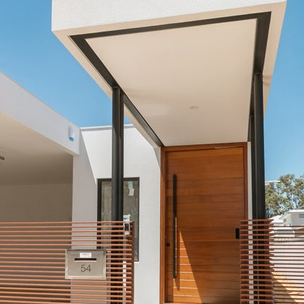 7100.RF.BLK | Polo Door Pull Handle Rear Fix 600mm Matt Black | Zanda Architectural