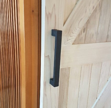 7101.RF.BLK | Polo Door Pull Handle Rear Fix 900mm Matt Black | Zanda Architectural