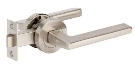7107.SC | Vector Door Handle Lever on Round Rose Passage Set Satin Chrome | Zanda Architectural