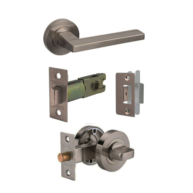 Vector Door Handle Privacy Set Graphite NIckel 7108.GN Zanda | Decorus Hardware
