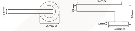 7110.1.SC | Vector Door Handle Lever on Round Rose Entrance Set 60mm (Key/Key) Satin Chrome | Zanda Architectural