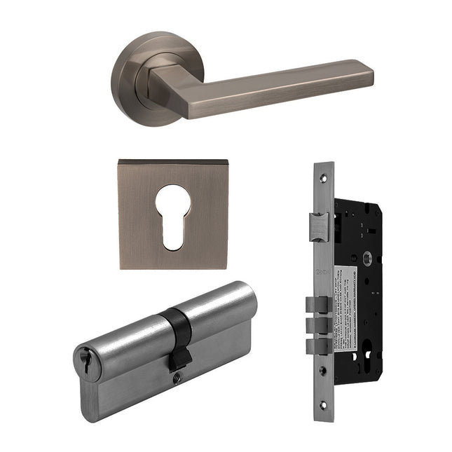 Vector Entrance Set 70mm (Key/Key) Graphite Nickel 7110.3.GN Zanda | Decorus Hardware