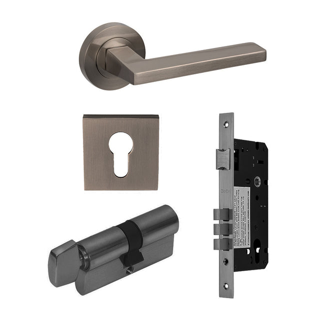 Vector Entrance Set 70mm (Key/Turn) Graphite Nickel 7110.4.GN Zanda | Decorus Hardware