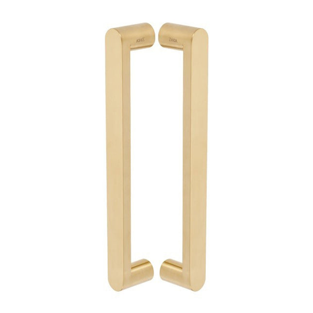 7111.BB.SB | Duke Pull Handle 300mm CTC back to Back Satin Brass | Zanda Architectural