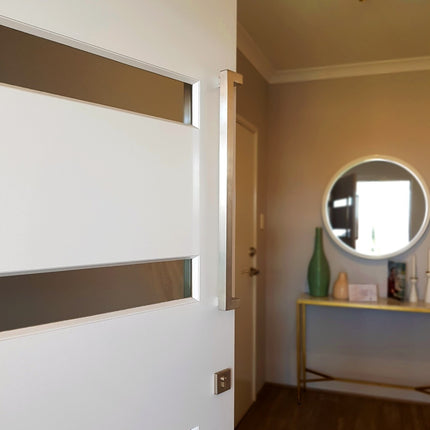 7130.BB.GN | Nitro Offset Door Pull Handle Back to Back 625mm Graphite Nickel | Zanda Architectural