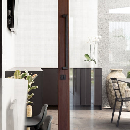 7129.BB.BLK | Nitro Offset Door Pull Handle Back to Back 450mm Matt Black | Zanda Architectural
