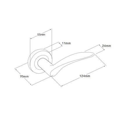 7191.GN | Apollo Door Handle Lever on Round Rose Integrated Privacy Set Graphite Nickel | Zanda Architectural
