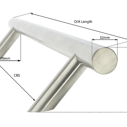 Omega Round Pull Handle Back to Back 900mm Stainless Steel 7301BB.SS Zanda