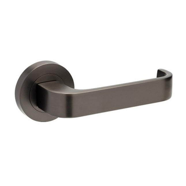 Streamline Door Lever Handle on Round Rose Leverset Only Graphite Nickel 7313.GN Zanda