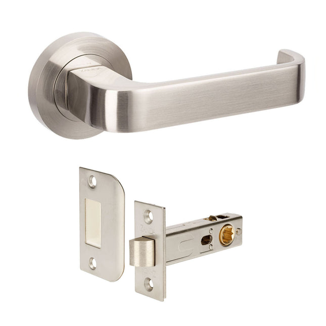 Streamline Door Handle Passage Set Latch Brushed Nickel 7314BN Zanda | Decorus Hardware