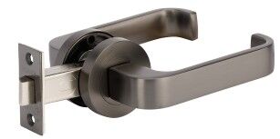 7314.GN | Streamline Door Lever Handle on Round Rose Passage Set Graphite Nickel | Zanda Architectural