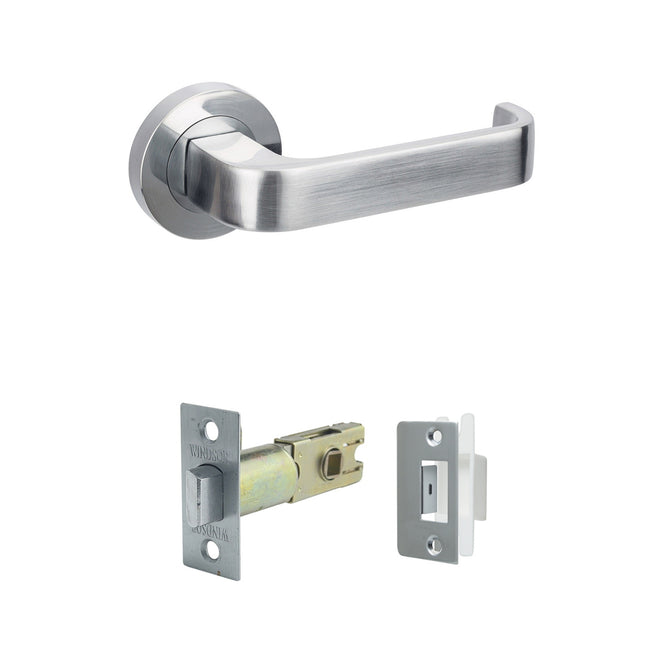 Streamline Door Handle Passage Set Latch Satin Chrome 7314SC Zanda | Decorus Hardware