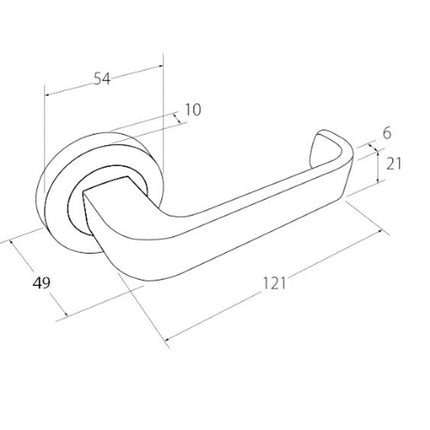 Streamline Door Handle Passage Set with 1131 Latch Matt White 7314.WHT  Zanda