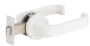 7314.WHT | Streamline Door Handle Passage Set with 1131 Latch Matt White | Zanda Architectural