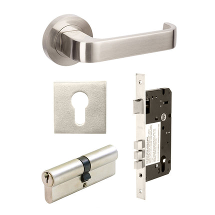 7316.1.BN | Streamline Door Handle Entrance Set 60mm (Key/Key) Brushed Nickel 7316E1BN | Zanda Architectural