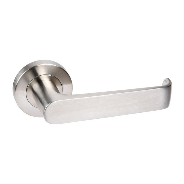 Bellonia Door Lever Handle on Round Rose 55mm Stainless Steel 8000.SS Zanda | Decorus Hardware