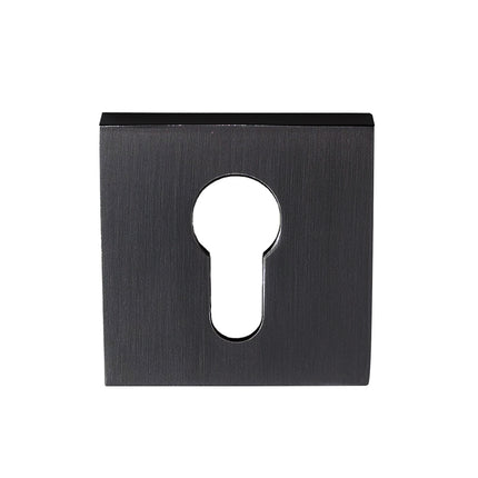 8102.E.BLK | Astron Square Euro Escutcheon Matt Black | Zanda Architectural
