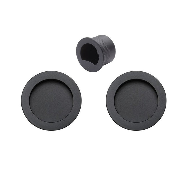 Visca Flush Pull Kit Passage Set Matt Black 8107.BLK Zanda | Decorus Hardware