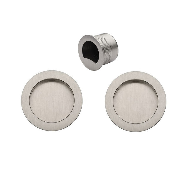 Visca Flush Pull Kit Passage Set Brushed Nickel 8107.BN Zanda | Decorus Hardware