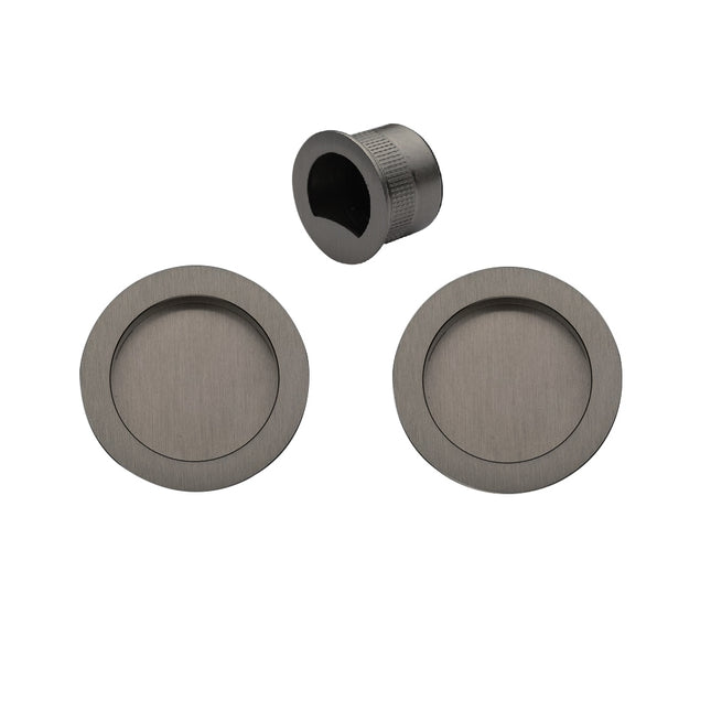 Visca Flush Pull Kit Passage Set Graphite Nickel 8107.GN Zanda | Decorus Hardware