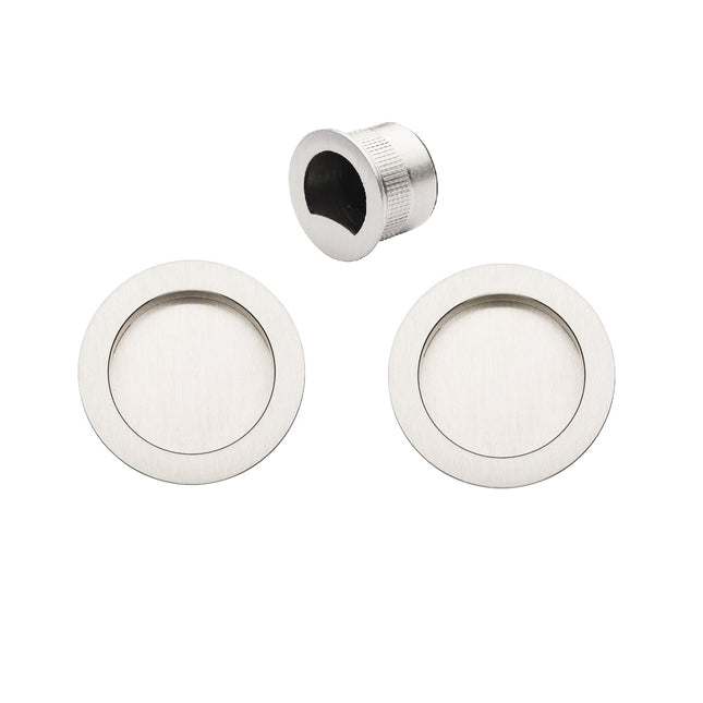 Visca Flush Pull Kit Passage Set Satin Chrome 8107.SC Zanda | Decorus Hardware