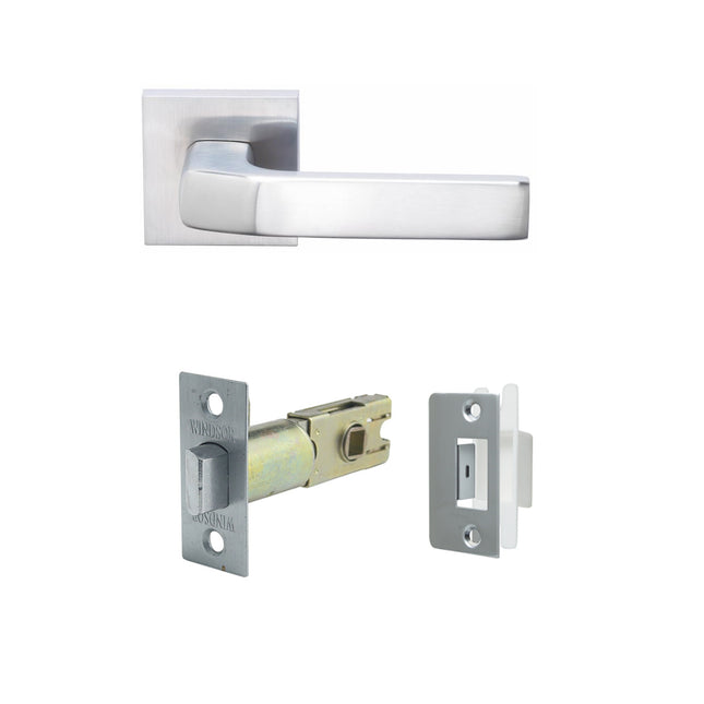 Matrix Door Handle Passage Set Satin Chrome 8128SC Zanda | Decorus Hardware