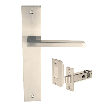 8131.PA.BN | Matrix Longplate Handle Passage Set Brushed Nickel | Zanda Architectural