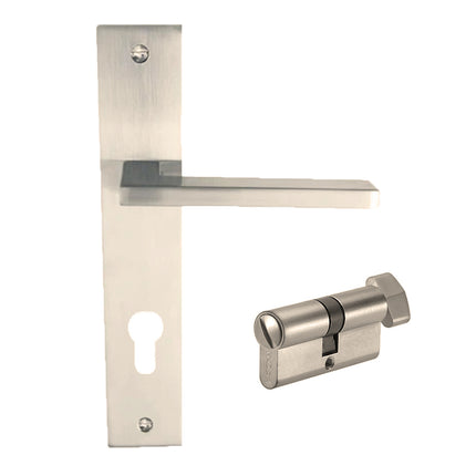 Matrix Longplate Handle Privacy Set Brushed Nickel 8131.PR.BN Zanda | Decorus Hardware
