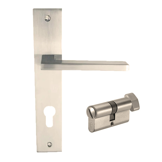 Matrix Longplate Handle Privacy Set Brushed Nickel 8131.PR.BN Zanda | Decorus Hardware