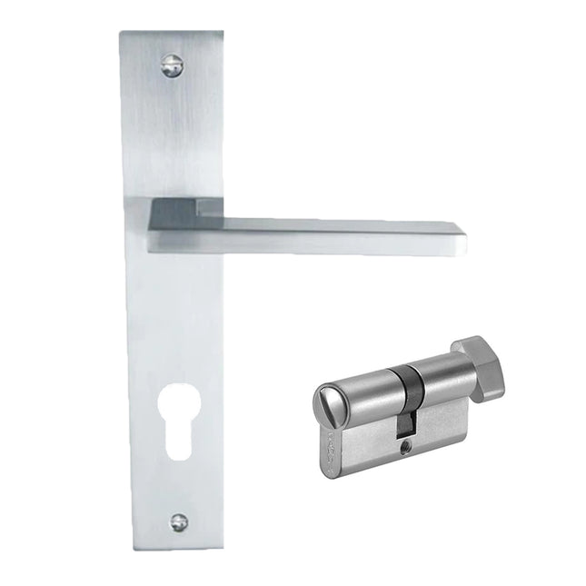 Matrix Longplate Handle Privacy Set Satin Chrome 8131.PR.SC Zanda | Decorus Hardware