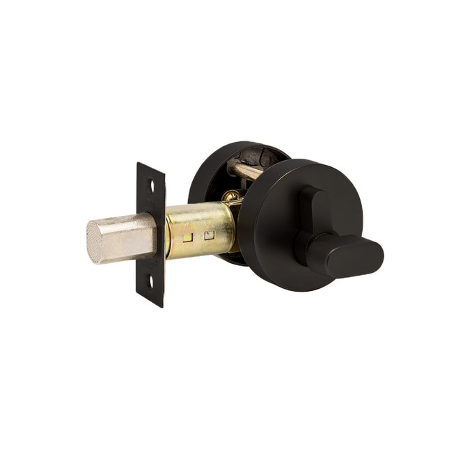 Jura Elite Round Slimline Single Cylinder Deadbolt Matt Black 9060.BLK Zanda | Decorus Hardware