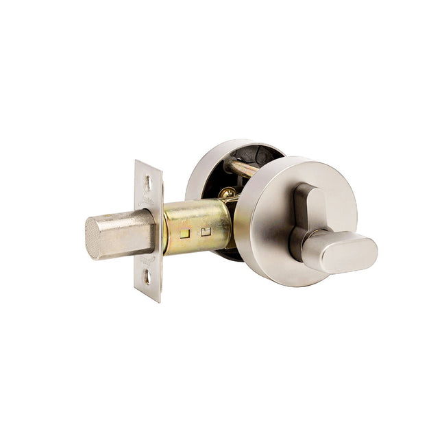 Jura Elite Round Slimline Single Cylinder Deadbolt Brushed Nickel 9060.BN Zanda | Decorus Hardware