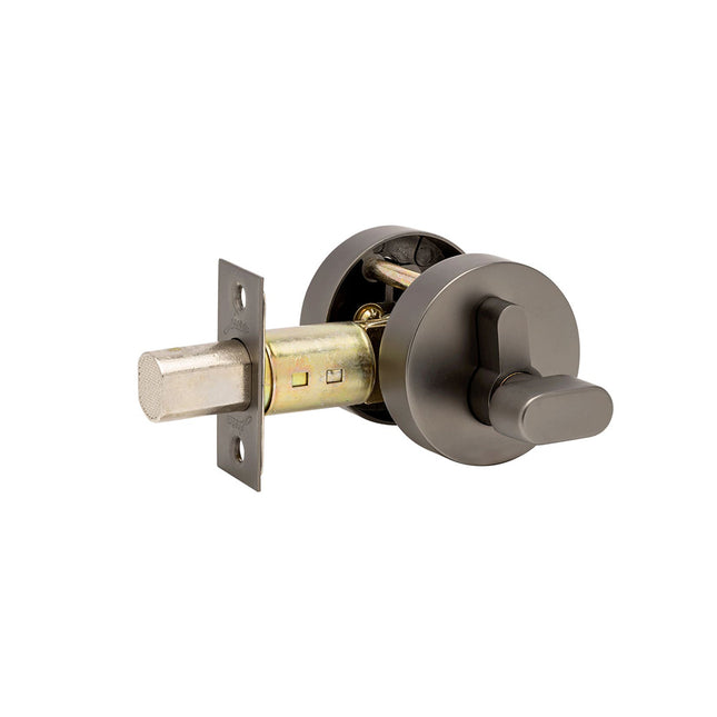 Jura Elite Round Slimline Single Cylinder Deadbolt Graphite Nickel 9060.GN Zanda | Decorus Hardware