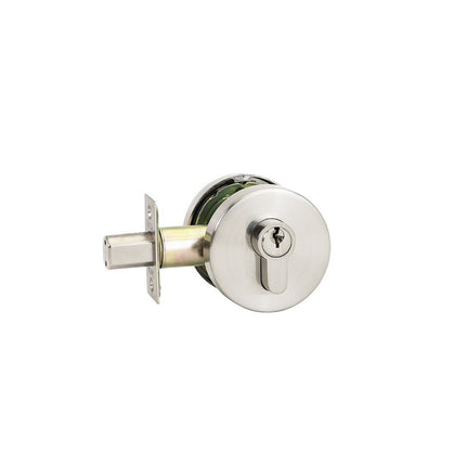 Jura Elite Round Slimline Double Cylinder Deadbolt Brushed Nickel 9061.BN Zanda | Decorus Hardware