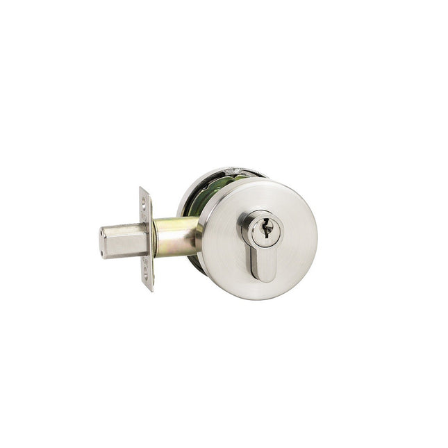Jura Elite Round Slimline Double Cylinder Deadbolt Brushed Nickel 9061.BN Zanda | Decorus Hardware