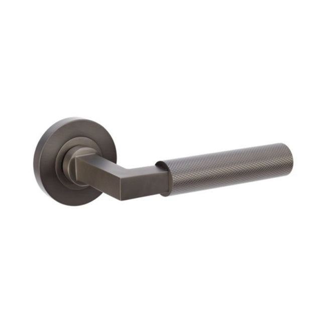 Zurich Door Handle Lever on Round Rose Leverset Only Graphite Nickel 9345.GN Zanda | Decorus Hardware
