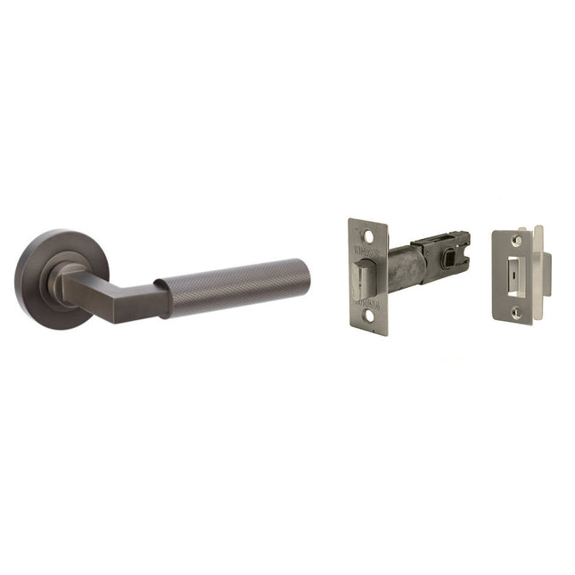 Zurich Door Handle Lever on Round Rose Passage Set Graphite Nickel 9346GN Zanda | Decorus Hardware