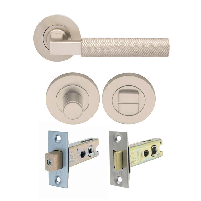 Zurich Door Lever Privacy Set Brushed Nickel 9347BN Zanda | Decorus Hardware