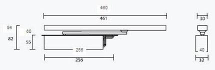 ITS.11205.SE | EN 2-5 Concealed Slide Arm Door Closer Silver | Zanda Architectural