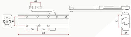 TS.8024.SA.BLK | EN 2-4 Standard Arm Door Closer Matt Black | Zanda Architectural