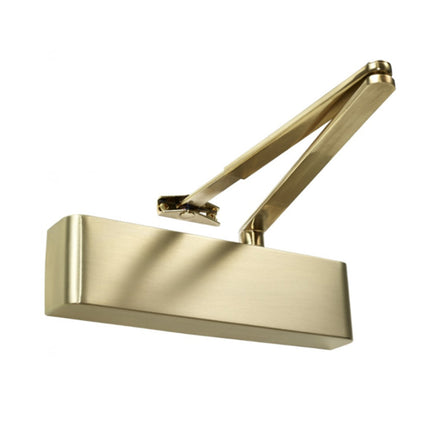 TS.9205.SRFB.SB | Door Closer Combined Unit Flat Bar Armset Satin Brass | Zanda Architectural