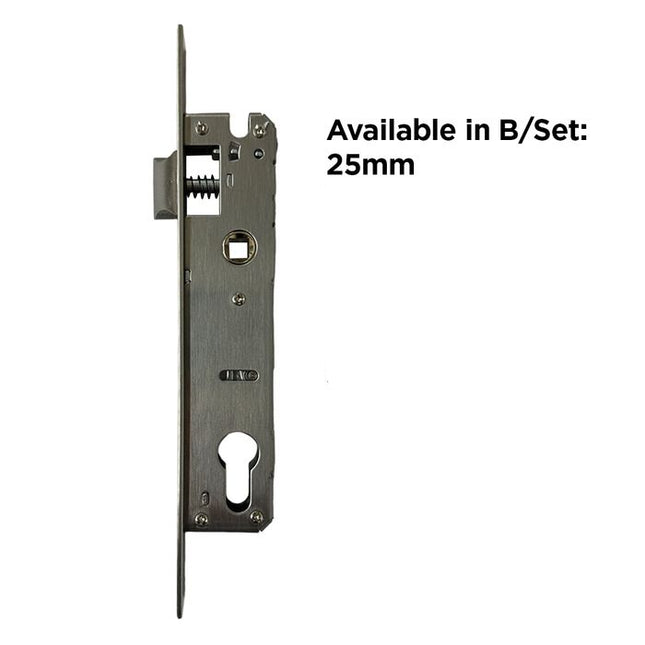 LOCKTON 'E-Series Mortise Lock C-C 85mm 25mm Backset Brushed Satin Chrome