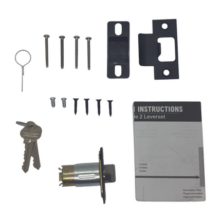 LOCKTON EL6012 6000 Series Classroom Knob & Lever Combo Set 85mm Rose 70mm Backset Satin Chrome