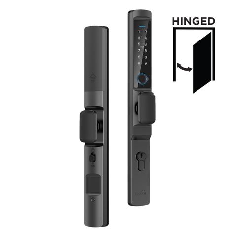 LOCKTON ELEV36-BLK-HK25 E-Series Euro Narrow Smart Door Lock Hinged Door with Knobs Matte Black