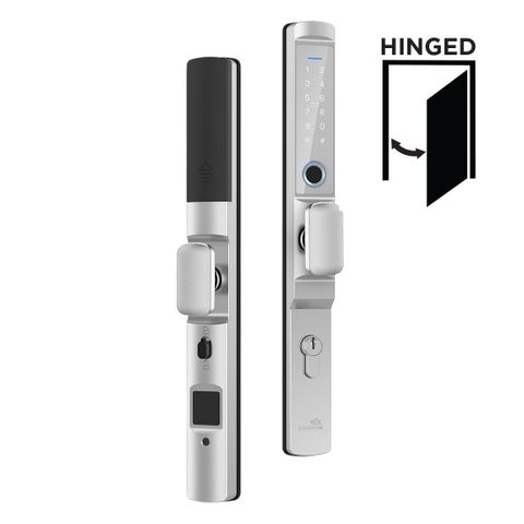 LOCKTON ELEV36-SIL-HK25 E-Series Euro Narrow Smart Door Lock Hinged Door with Knobs Silver